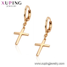 95859 Xuping Jewelry 18K chapado en oro pendiente cruzado con aleación de cobre